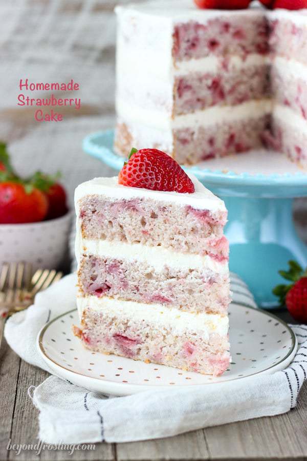 pic Strawberry Swiss Meringue Buttercream Thermomix fresh strawberry cake with lemon