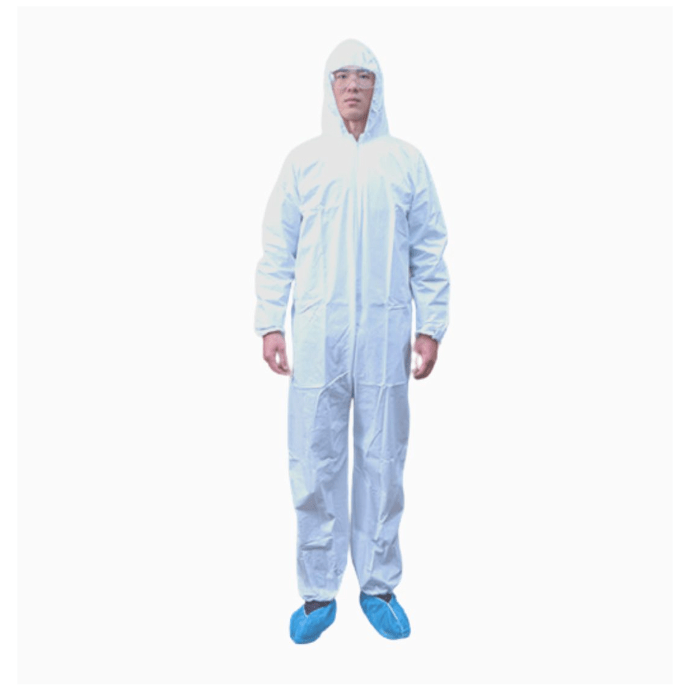 COVERALL-TAFETA DIAMOND RIPSTOP Description Tafeta Diamond Ripstop Water repellant fabric Splash Proof Size: Medium / Large Color: White / Beige
