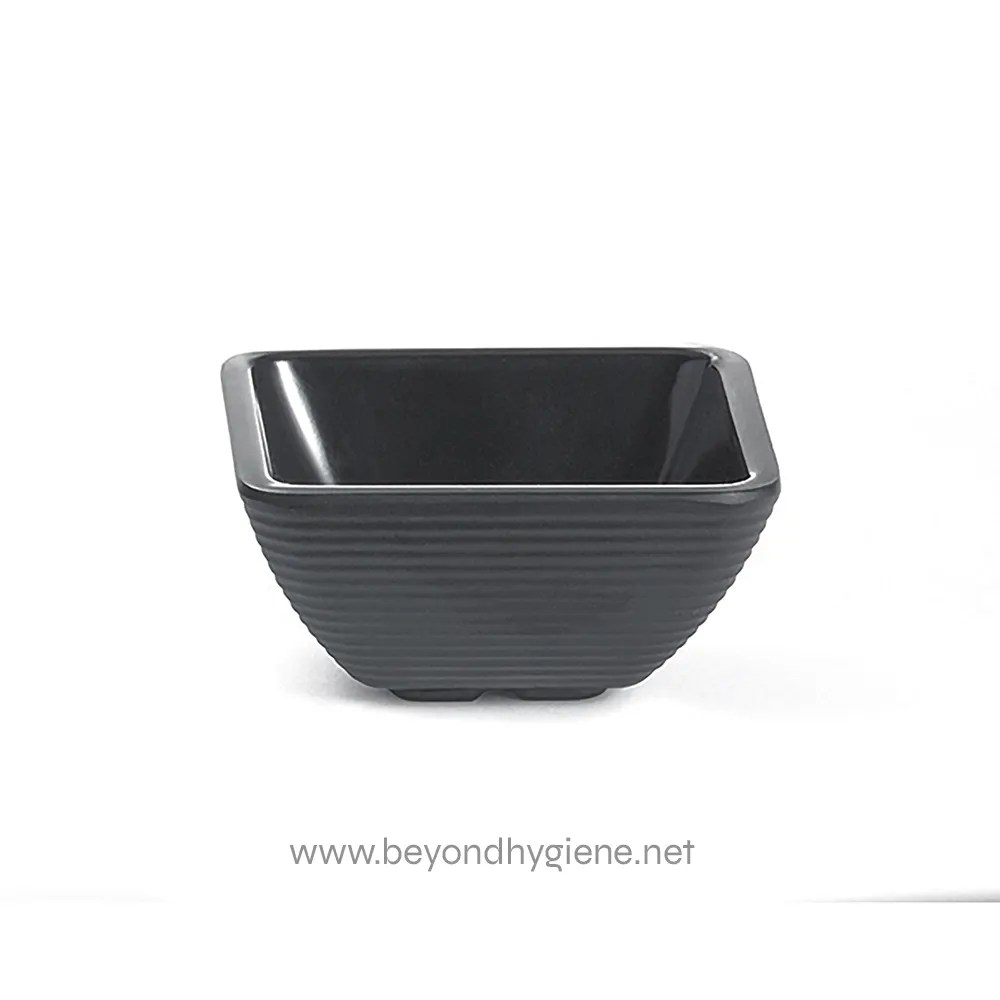 2 Oz Black Square Ribbed Ramekin