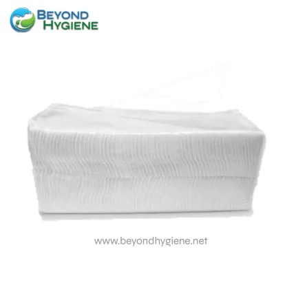 Soft white tissue paper for hygiene cleaning and sanitation purposes, ideal for dispensers and cleaning environments.
