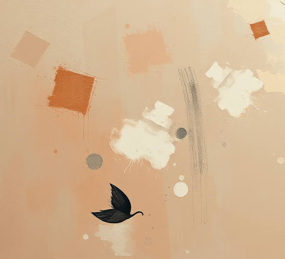 impressionistic design with black bird for Reactivity, empathy, perpetrator and victims