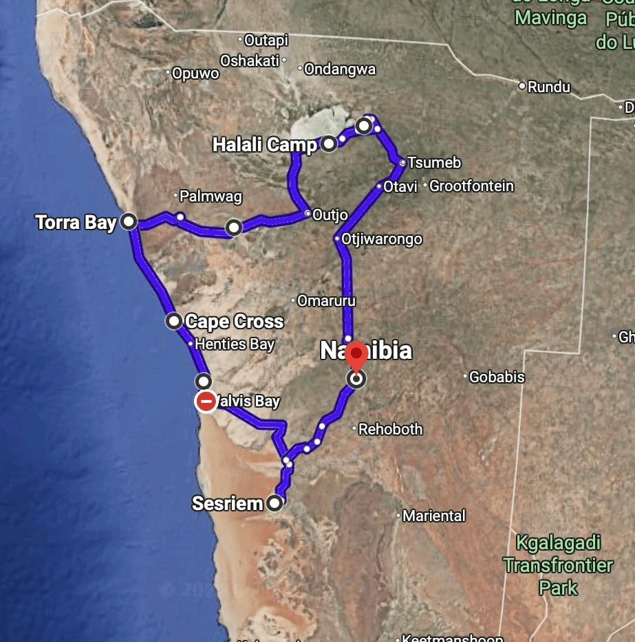 Namibia Map Trip