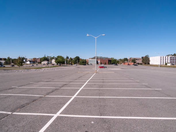 Empty parking lot. Asphalt desert.
