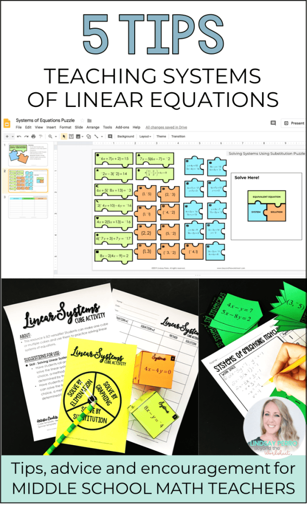 5 Tips - Systems of Equations - Beyond the Worksheet with Lindsay Gould