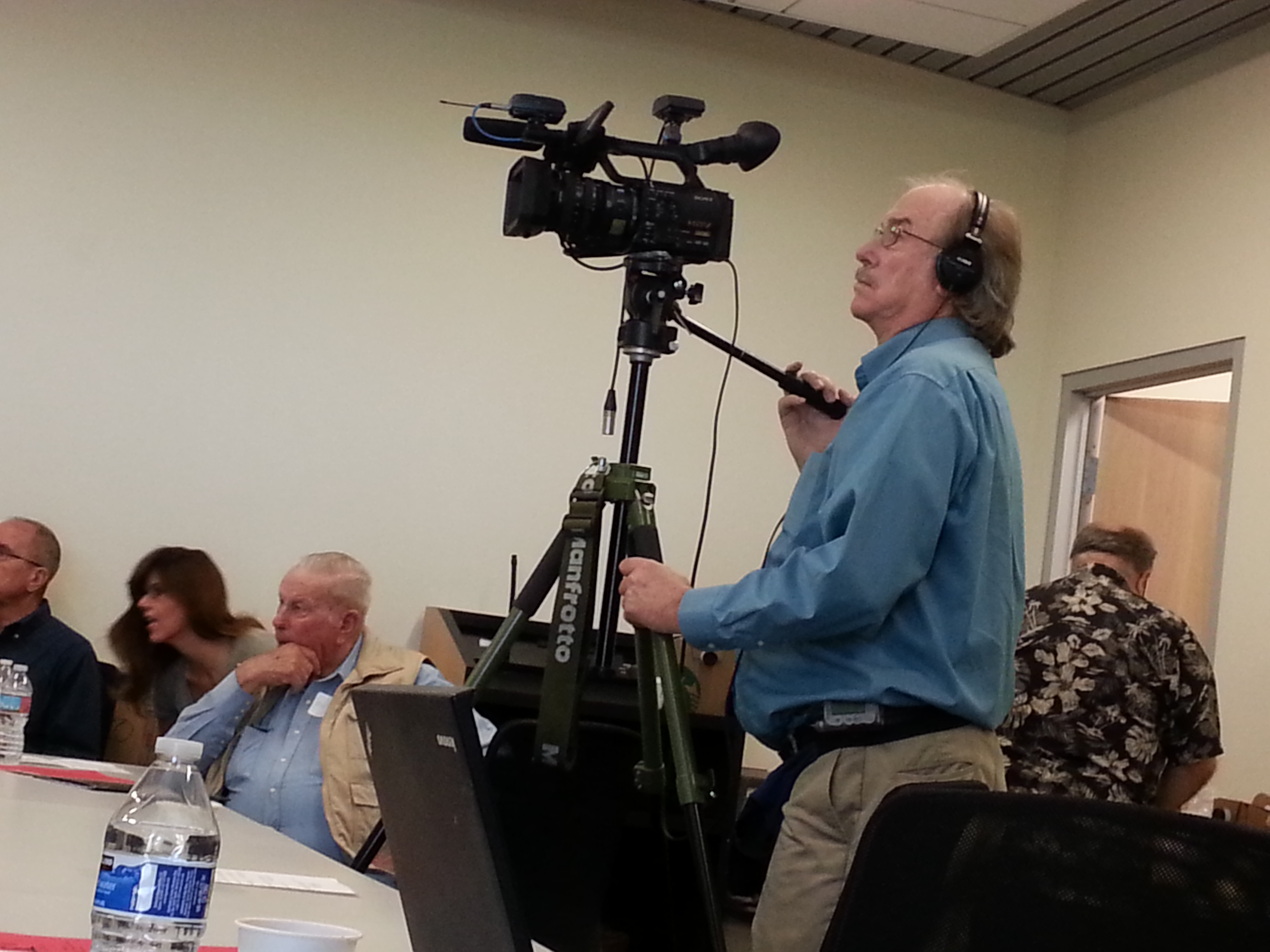 Glen filming the workshop.
