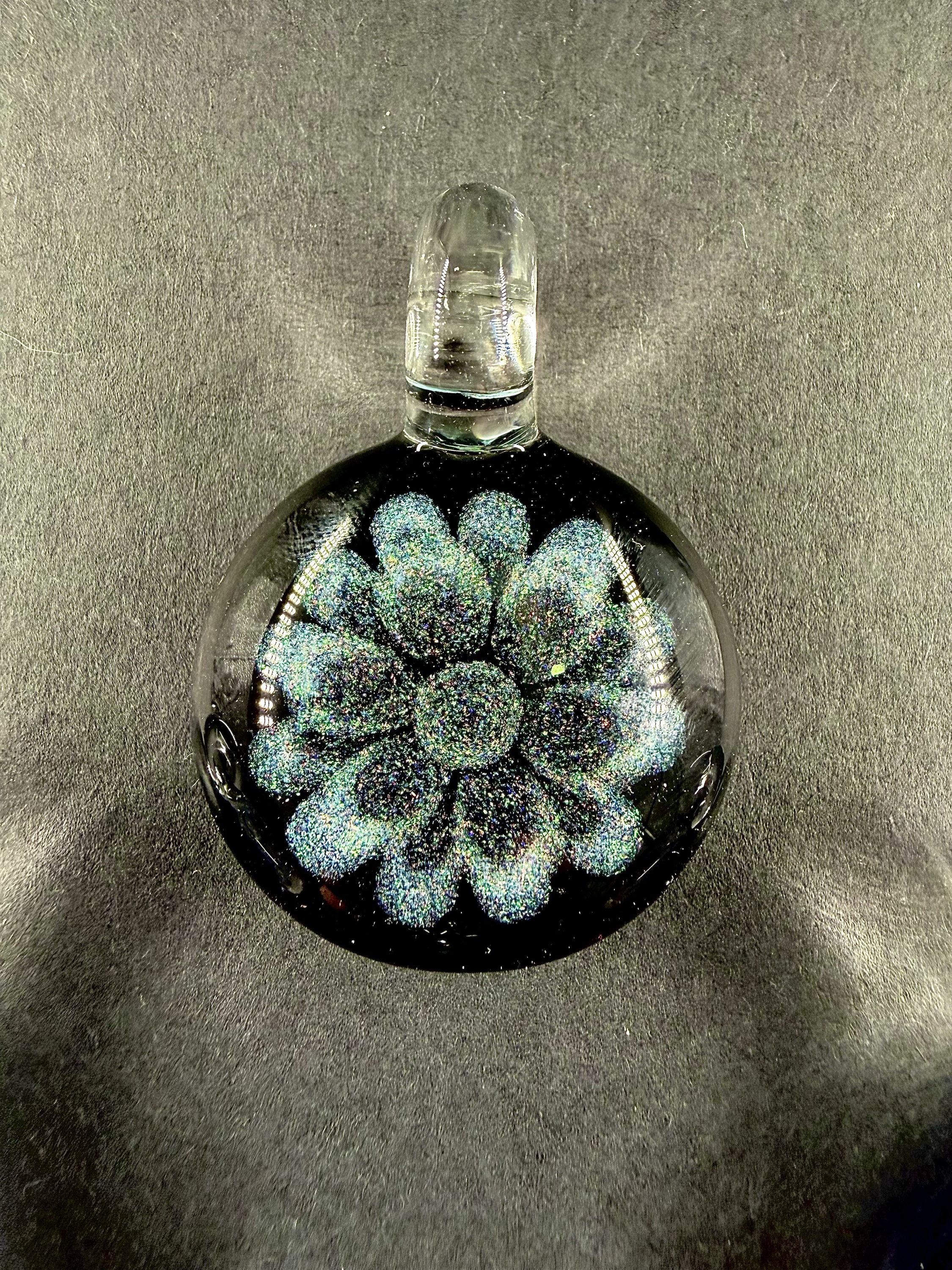 Million Opal Puffball Flower Pendant