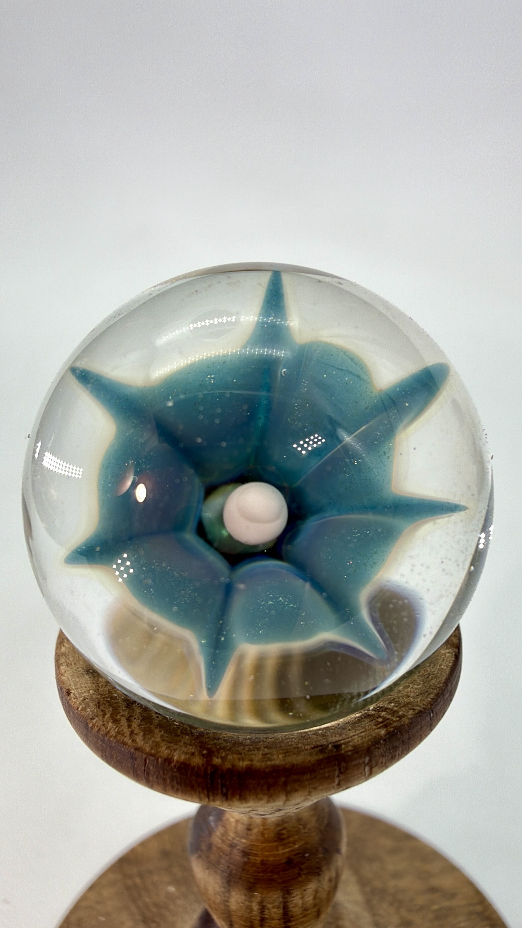 0.87” Blue Morning Glory Flower Marble