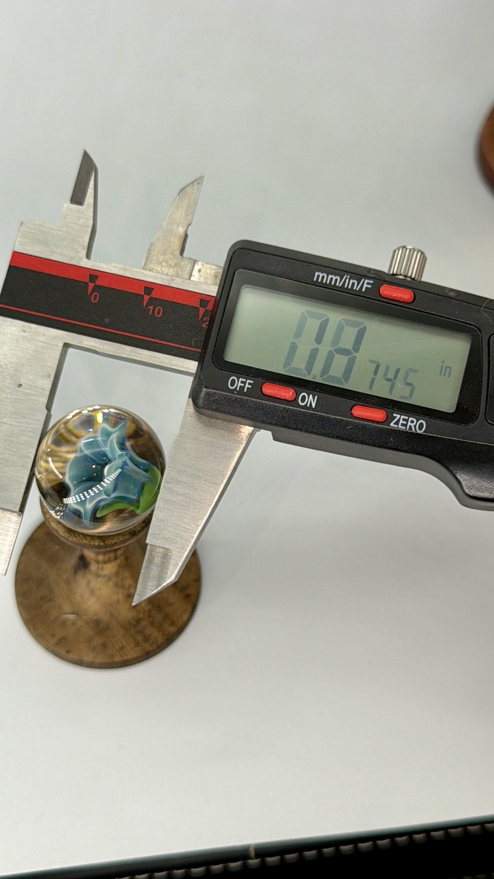 0.87” Blue Morning Glory Flower Marble