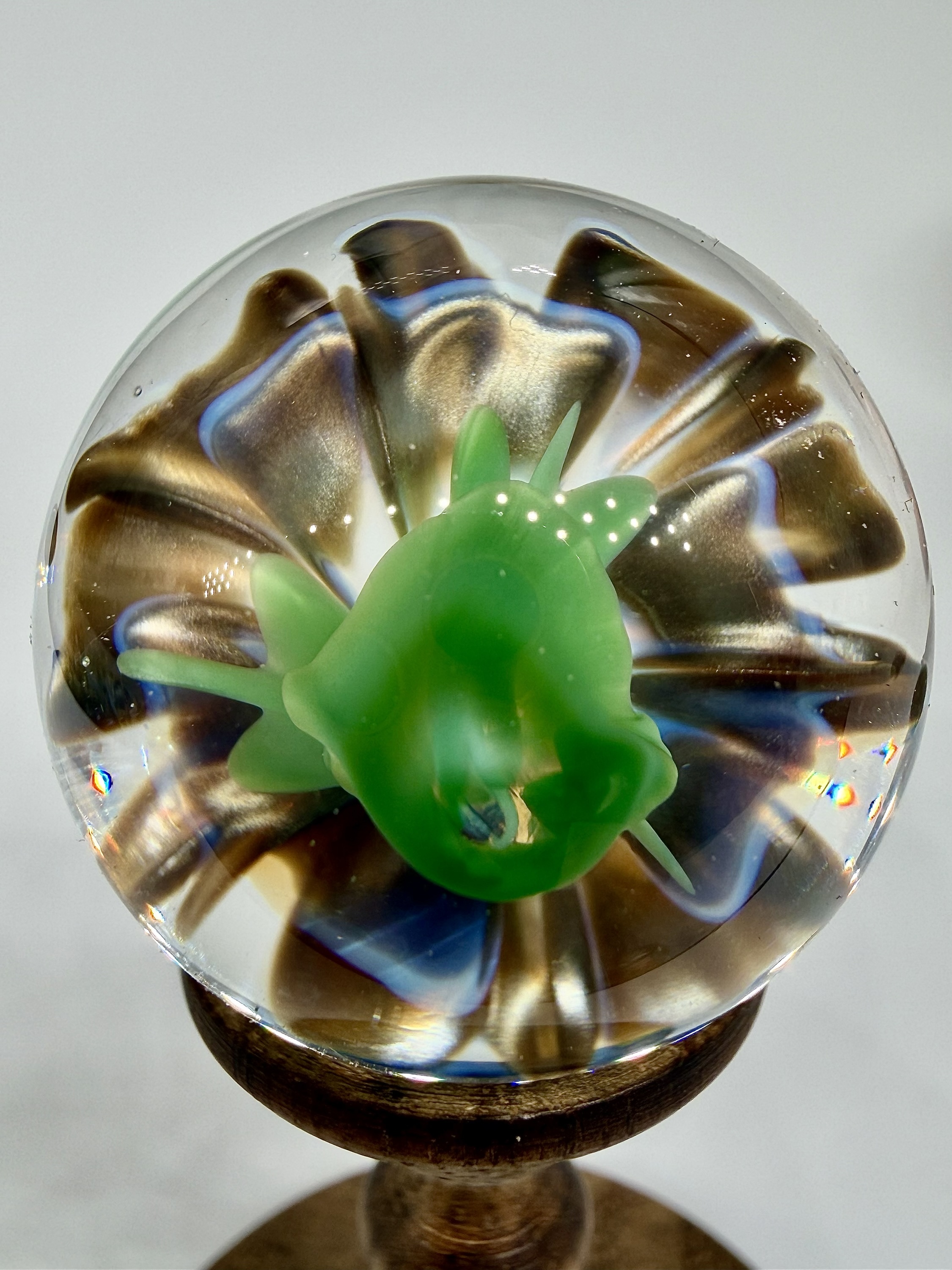 1.11” Moonstone Over Electrum Lily Flower Marble