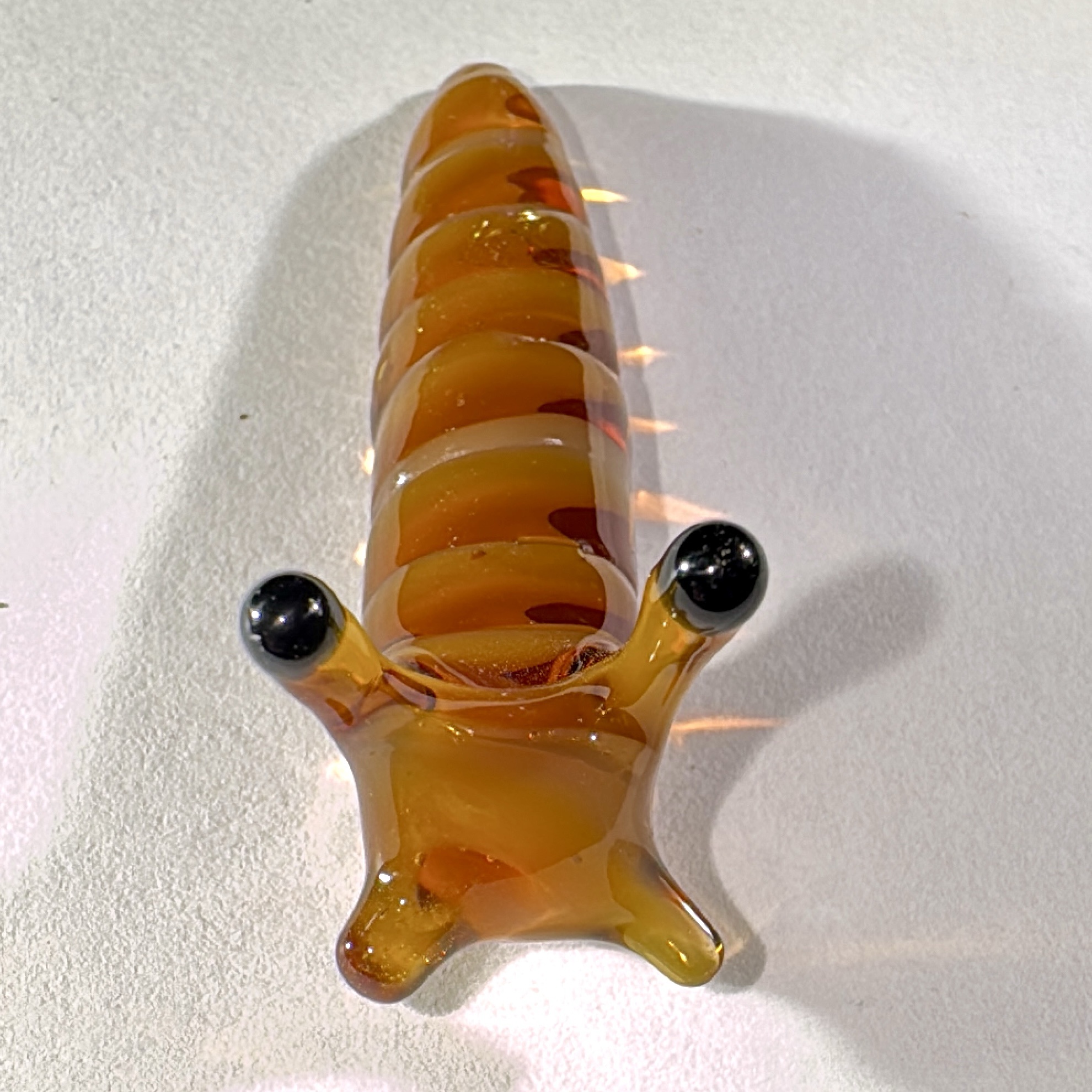 Striped Amber Slug Sculpture