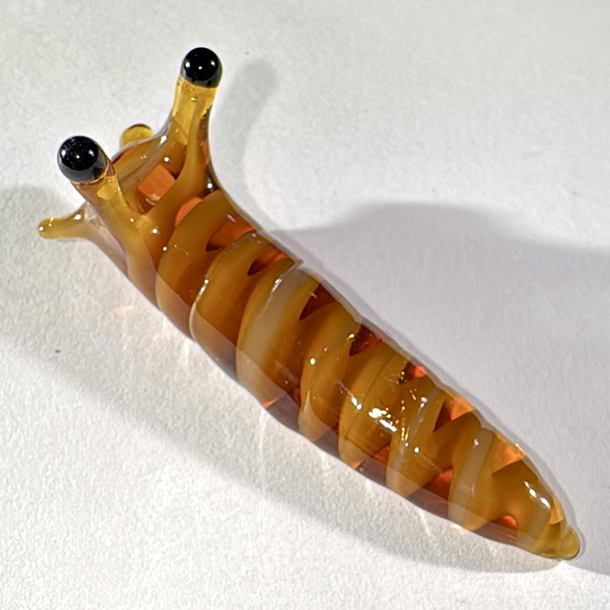Striped Amber Slug Sculpture