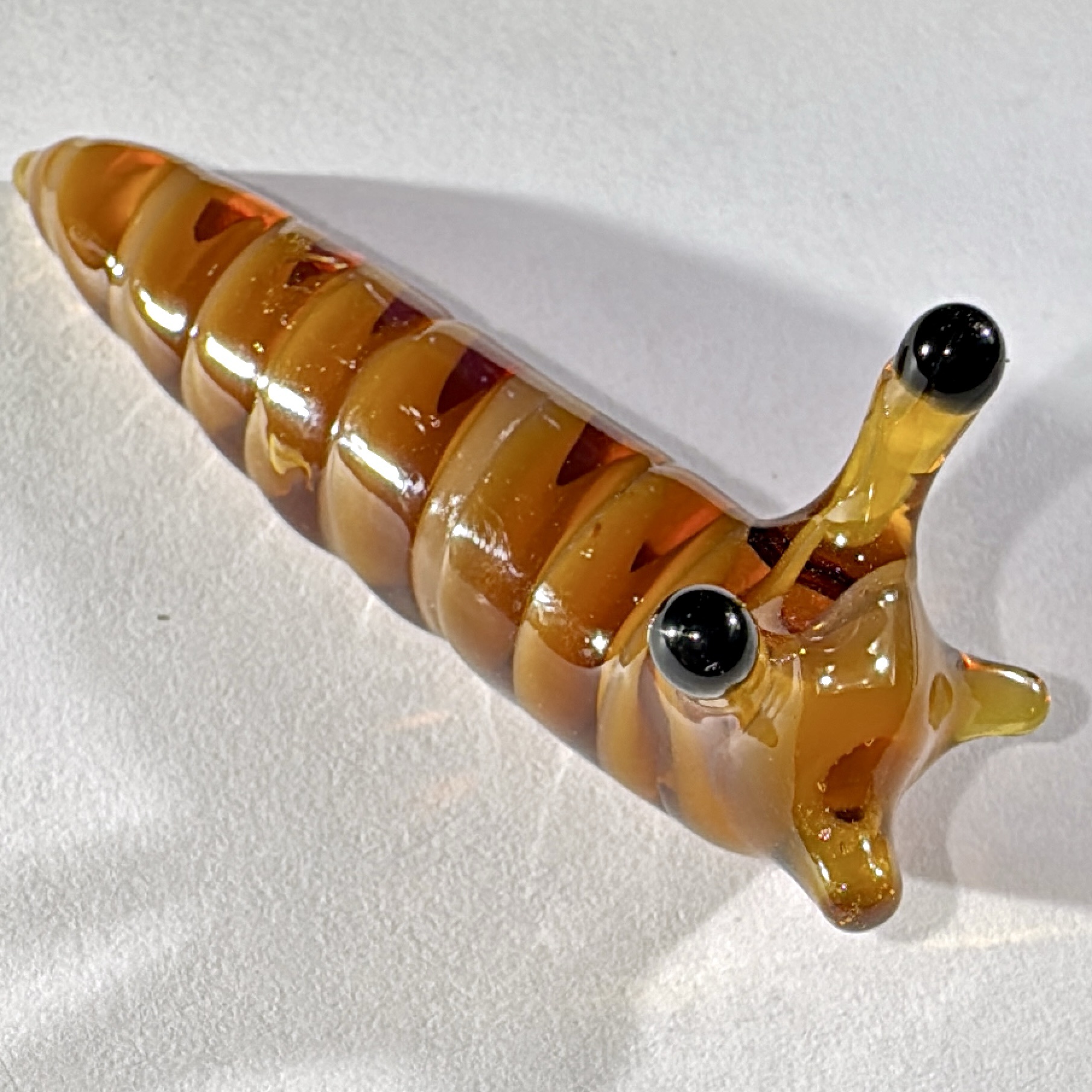 Striped Amber Slug Sculpture