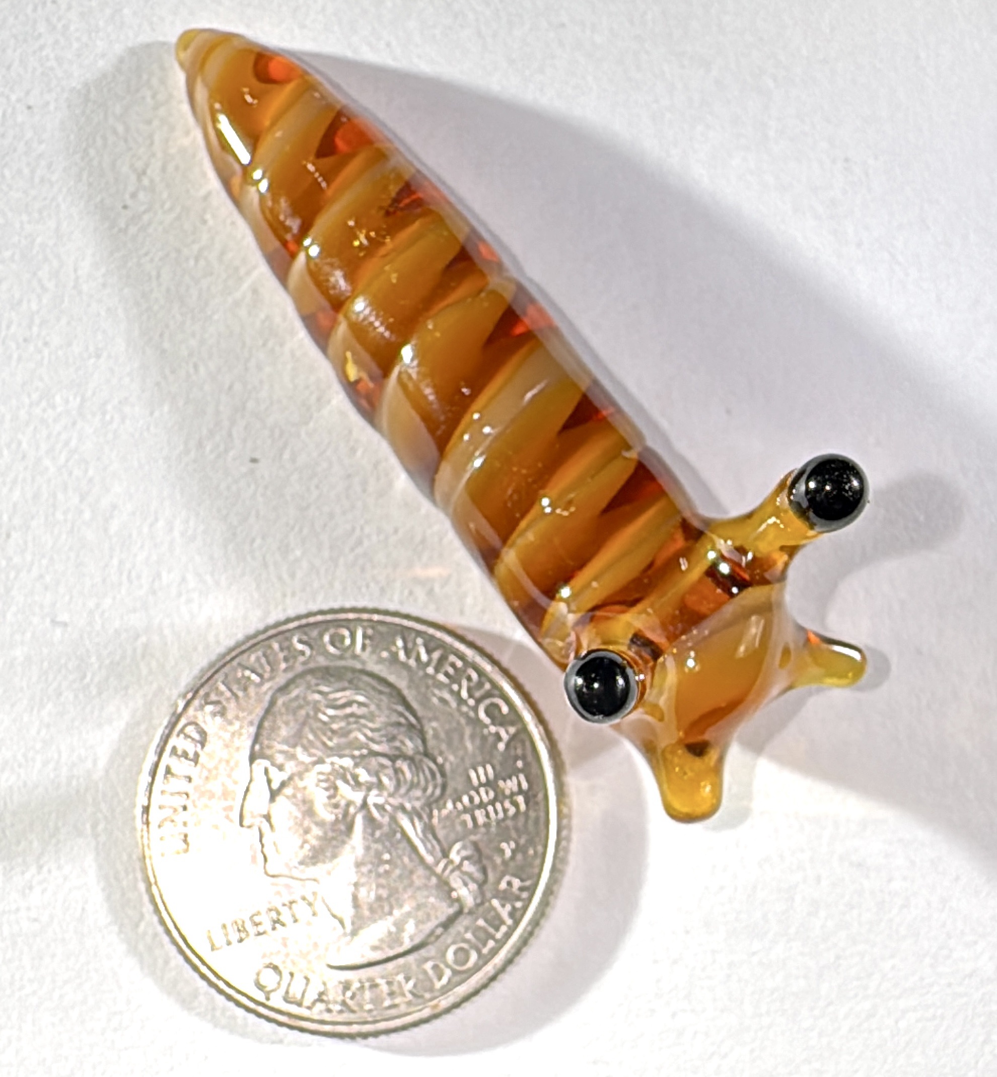 Striped Amber Slug Sculpture
