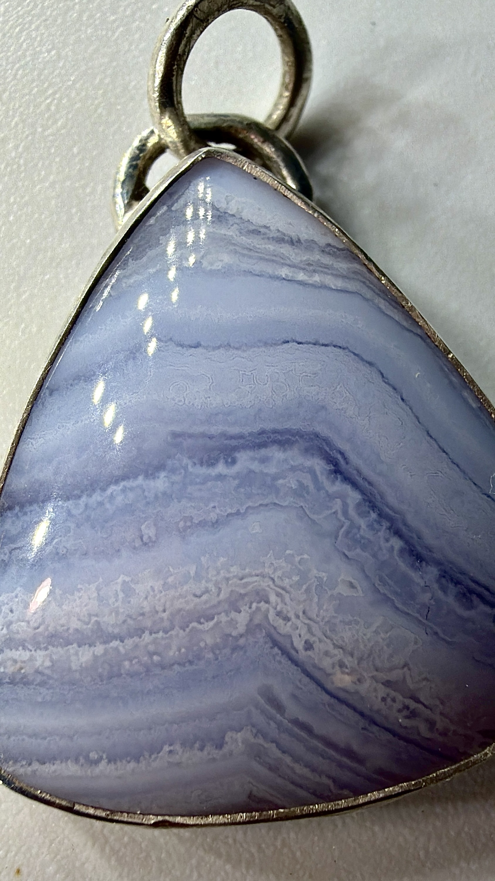 Blue Lace Agate In .925 Silver