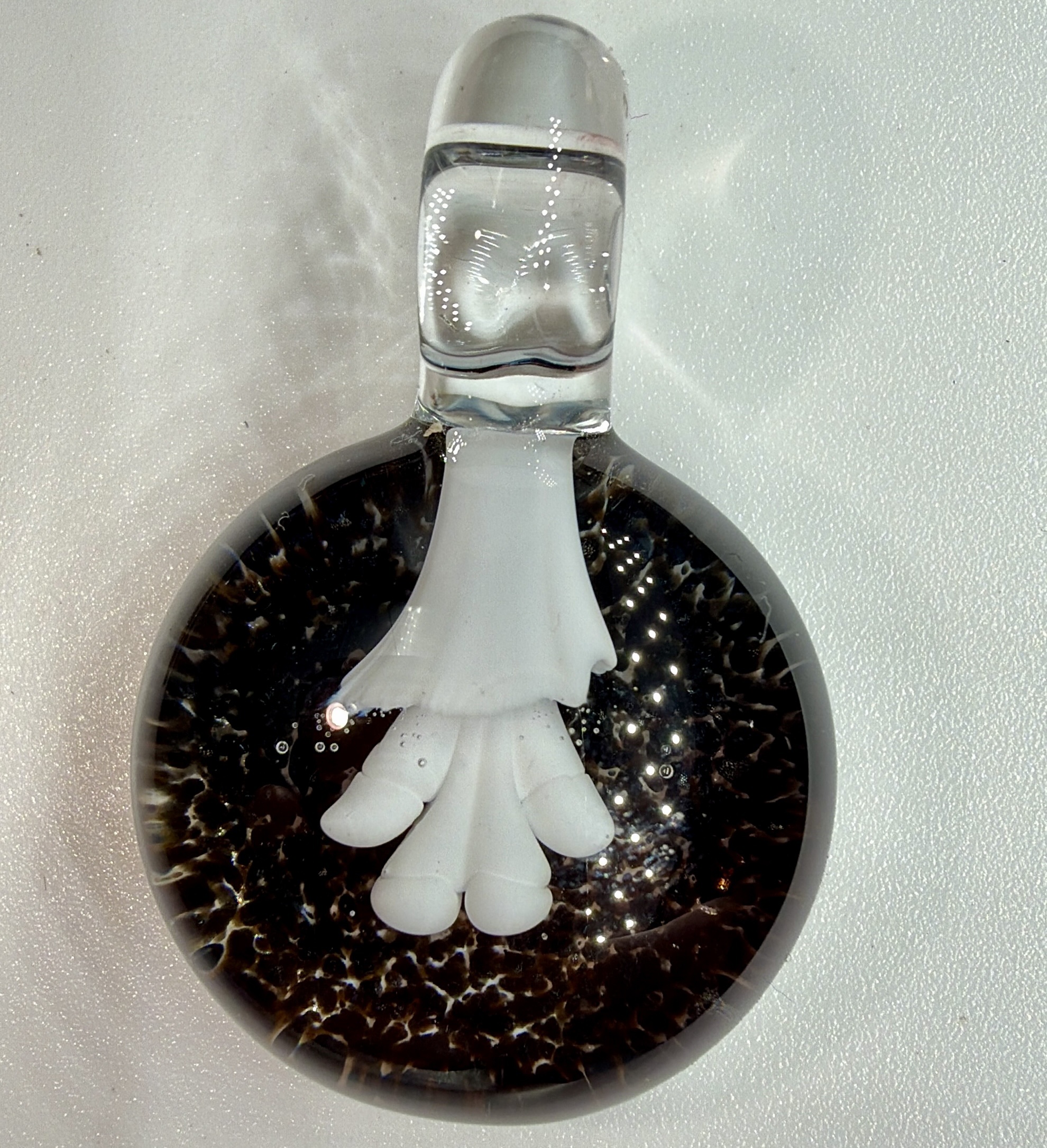 Little White Robed Shaman Glass Pendant
