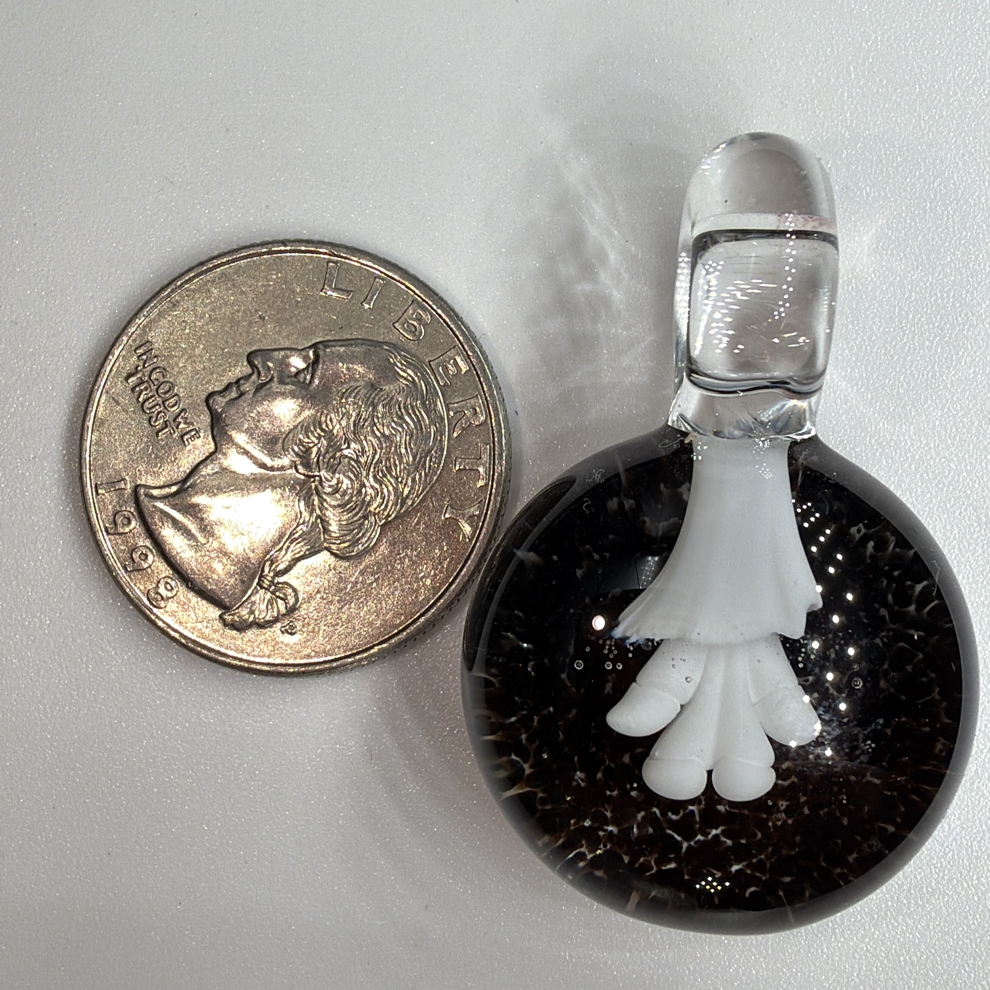 Little White Robed Shaman Glass Pendant