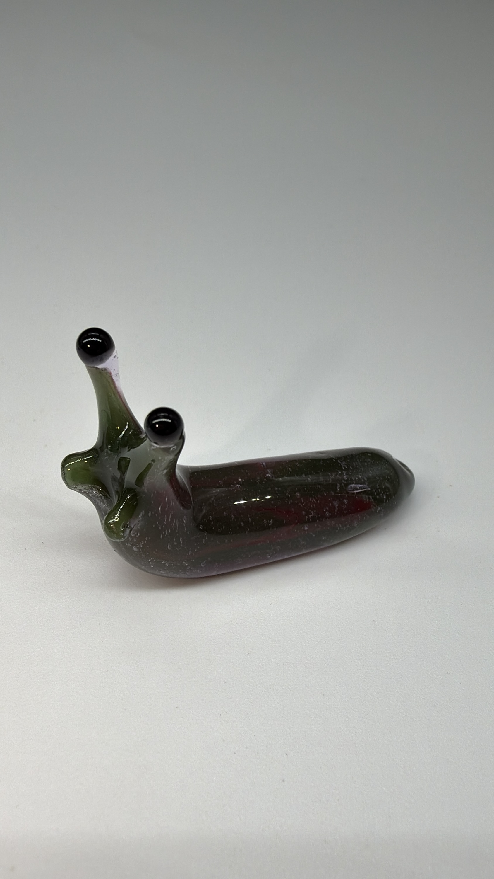 Dark Red/Green Slug Sculpture