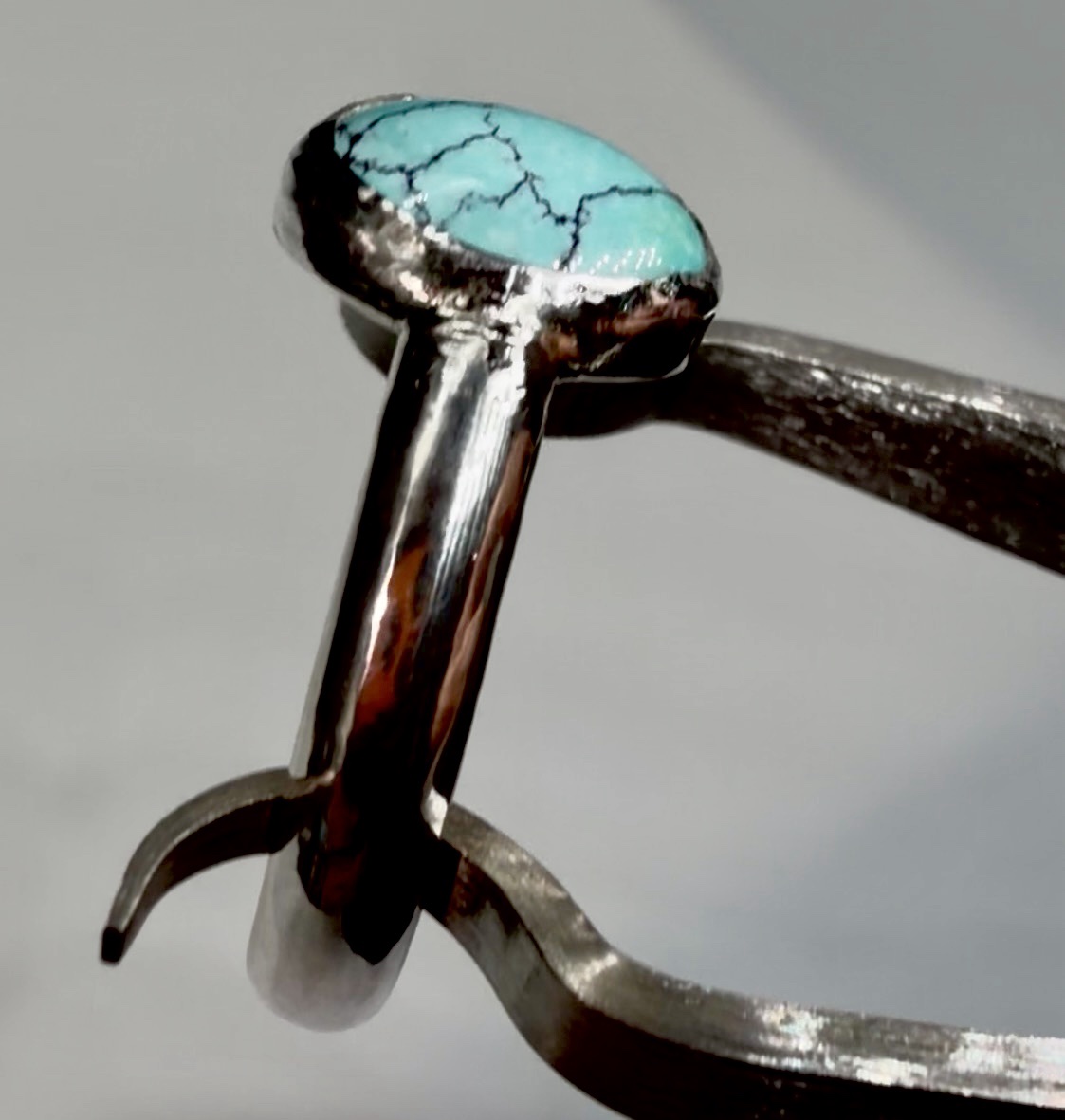 Size 7.5 Chinese Turquoise in Silver Ring