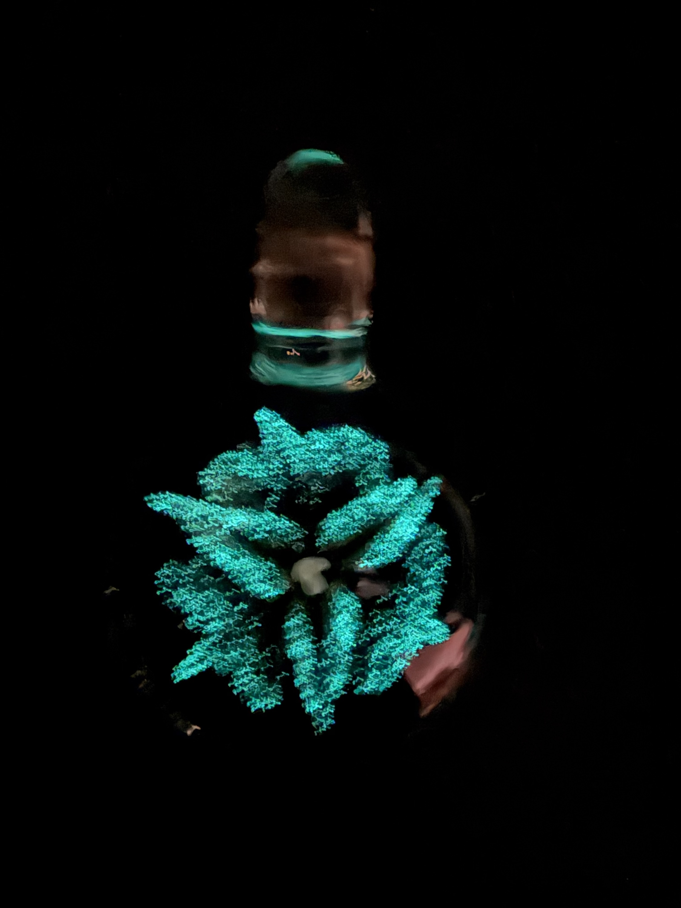 Electric Ave Glowing Atomic Lily Flower Pendant (Uranium Glass)