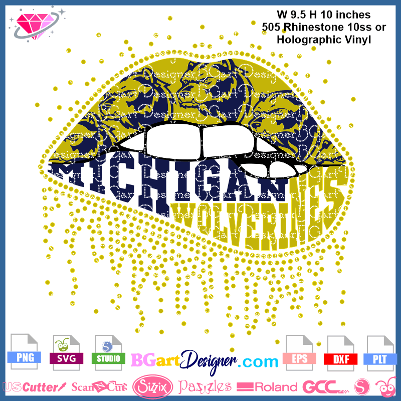 ✄ 1 svg file ✄ 1 eps file Llládripping Lips Michigan Wolverines The Best Cut Files Cricut