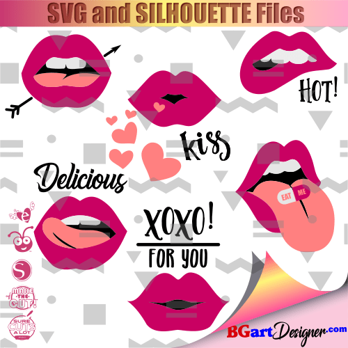 On this page you can download this awesome lips clip art for free. Lllálips Svg Bundle Bgartdesigner Cricut And Silhouette Designs