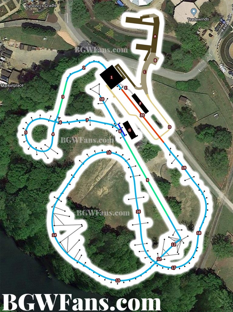 Pantheon Roller Coaster 2D Layout