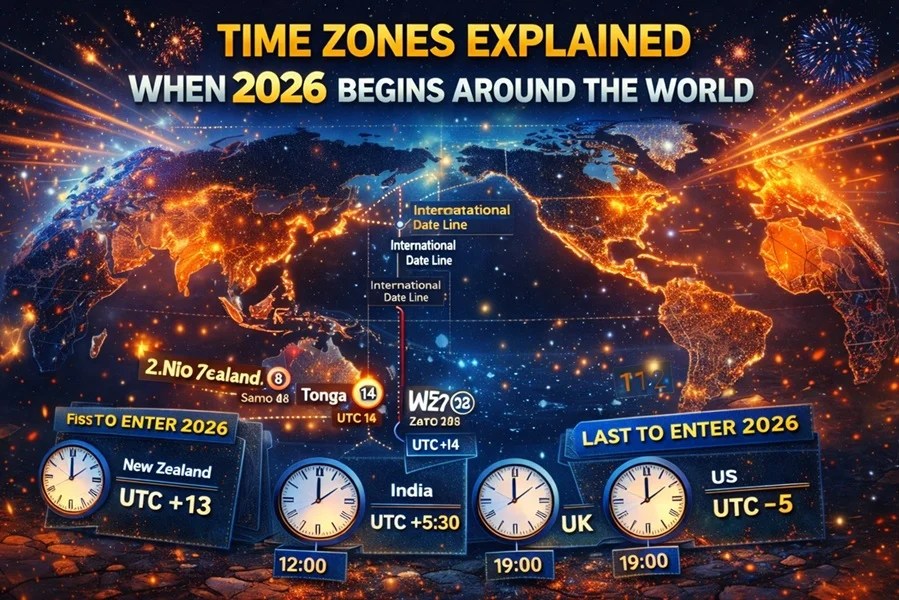 Time Zones Explained When 2026 Begins Around The World Bharat Articles Grebrbreb 