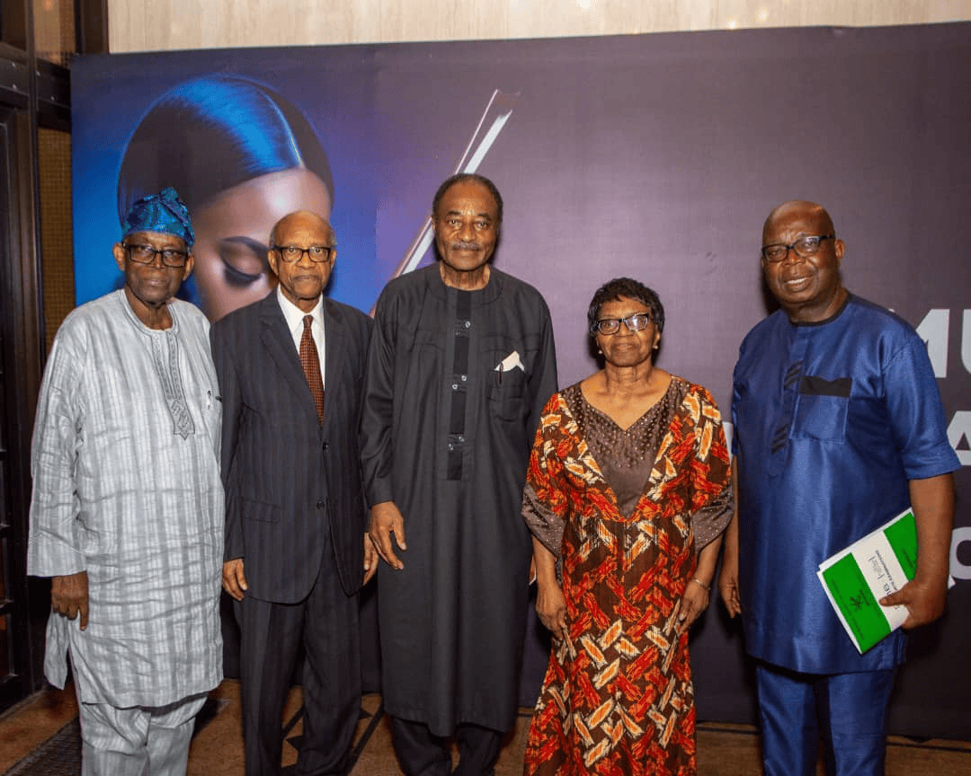L-R: Vice Chairman, MUSON, Chief Femi Adeniyi-Williams;  Director, MTN Foundation, Mr. Dennis Okoro; Chairman MUSON, Louis Mbanefo (SAN);  Director, MUSON School of Music, Princess Banke Ademola; and Deputy Director, MUSON School of Music, Sir Emeka Nwokedi at the MTN Foundation MUSON Donors Appreciation Concert held in MUSON Centre, Lagos, on Thursday, November 7, 2023.