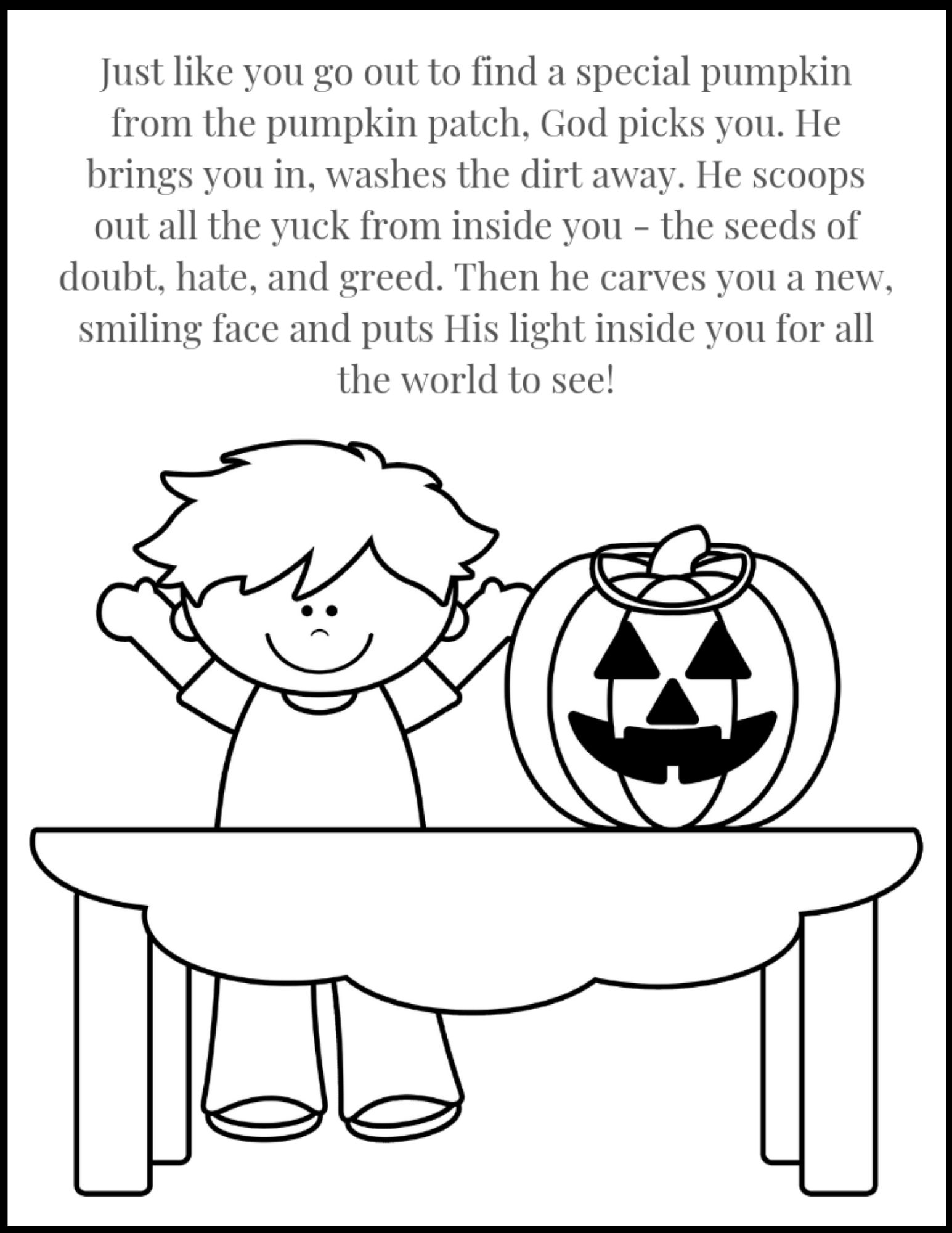 Christian halloween coloring pages printable