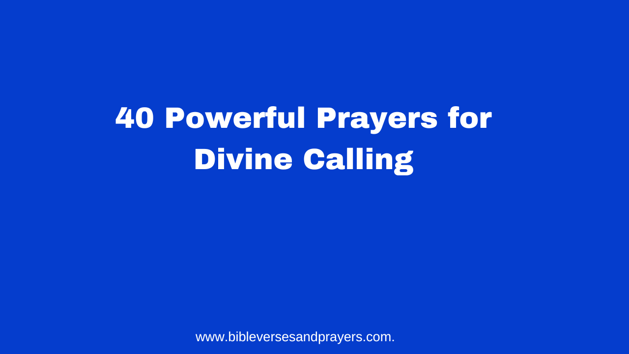 prayers for divine calling