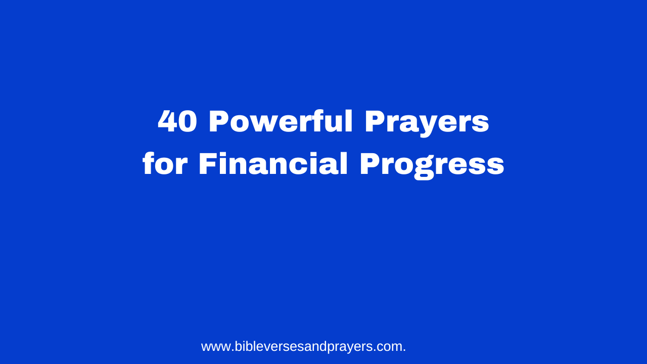 prayers for financial progress