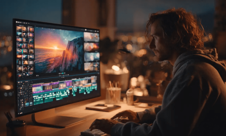A Christian content creator editing a video in CapCut, symbolizing a guide to video production.