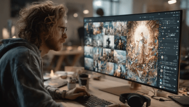 A Christian creator using advanced MidJourney prompts to generate art for Bible videos.