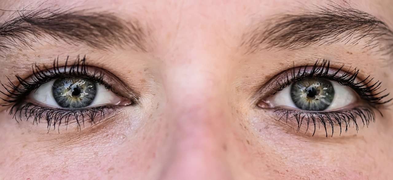 A close-up of a person's face showing the eyes