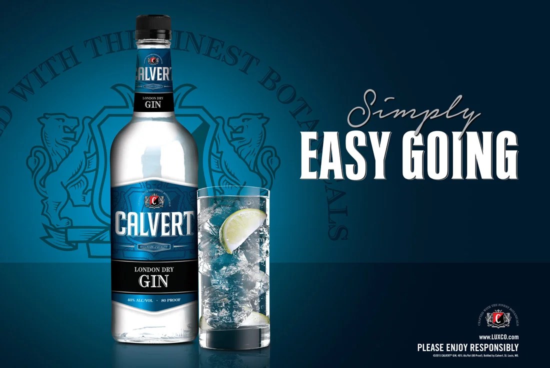 A product focused ad for Calvert gin