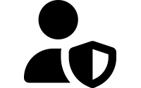 User mit Schild, als Symbol für Datenschutz und Compliance