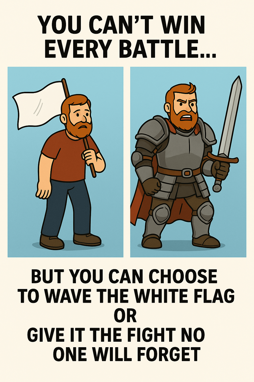 You can’t win every battle, but you can choose to wave the white flag or give it the fight no one will forget.