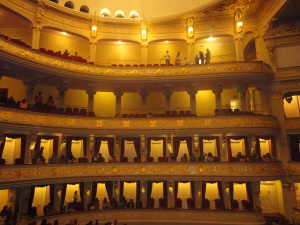 Bellas molduras en pan de oro en los balcones de palcos y galerÃ­as - Teatro Municipal de Lima