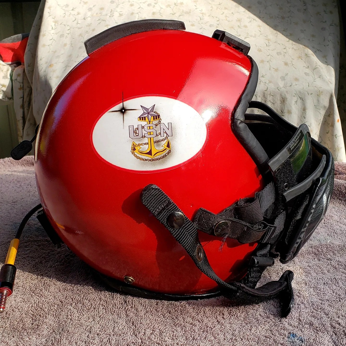 Navy Pilot helmet Georgia bulldog theme