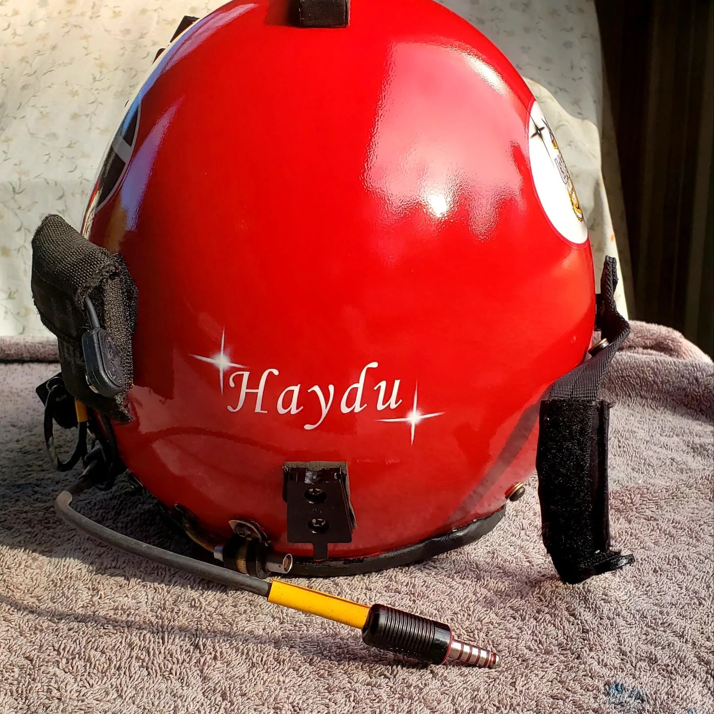 Navy Pilot helmet Georgia bulldog theme