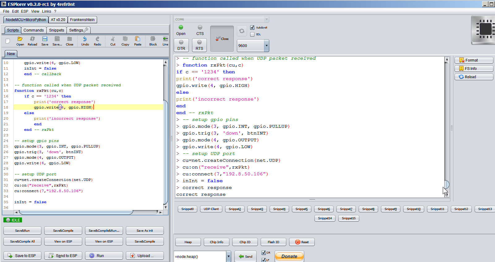 Esp8266 Reading Writing Gpio And Transmitting Receiving Udp