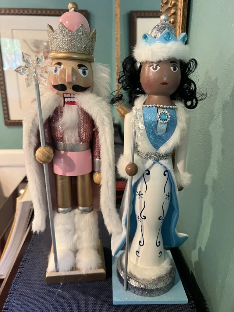 Rainbow Pride nutcracker soldier holding a Pride flag