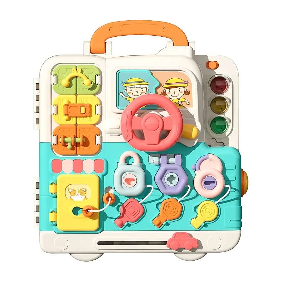 Tablero Sensorial Montessori 63 en 1 con Luz y Música – Busy Board Educativo Infantil