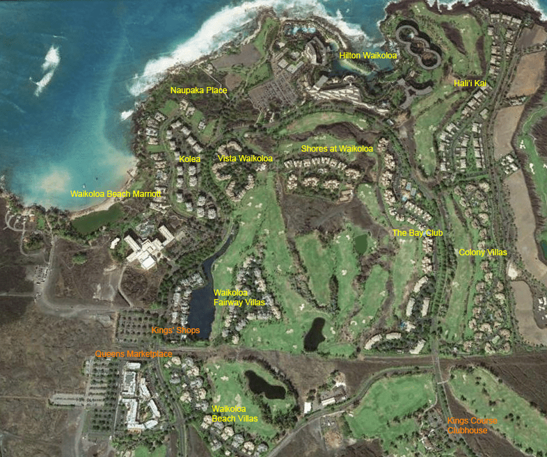 Waikoloa Beach Golf Course Waikoloa Beach Resort Map 