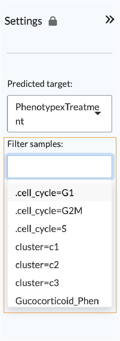 Filter samples field in Omics Playground