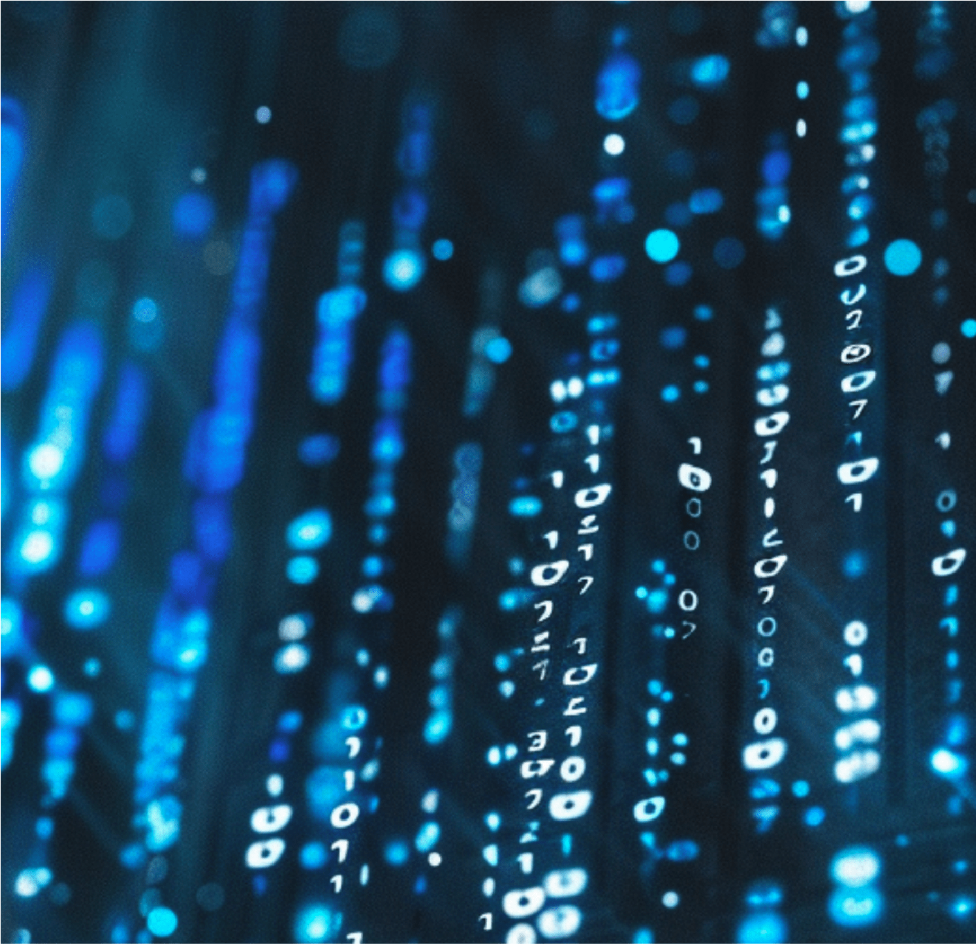 Numbers on blue screen