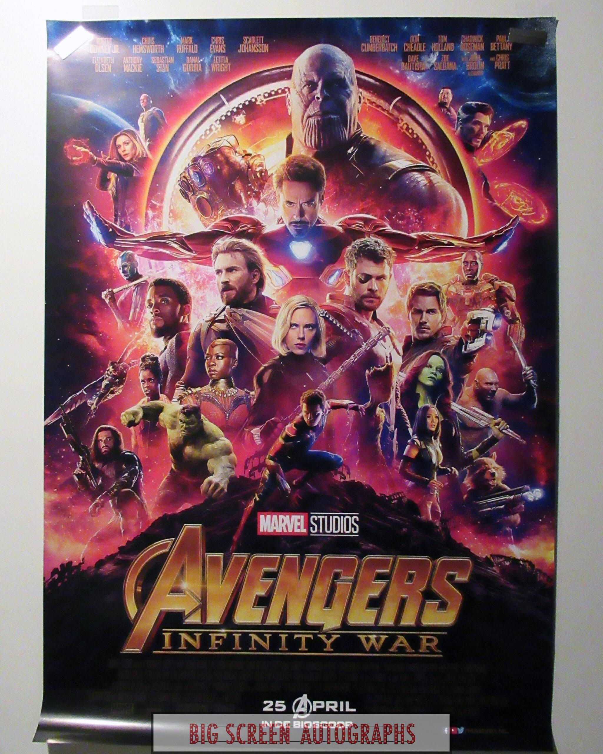 Avengers Infinity War One Sheet Poster Big Screen Autographs