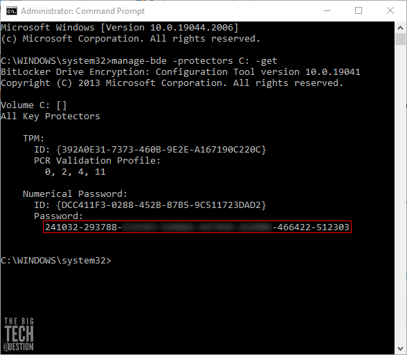 How to find the BitLocker recovery key The Big Tech Question