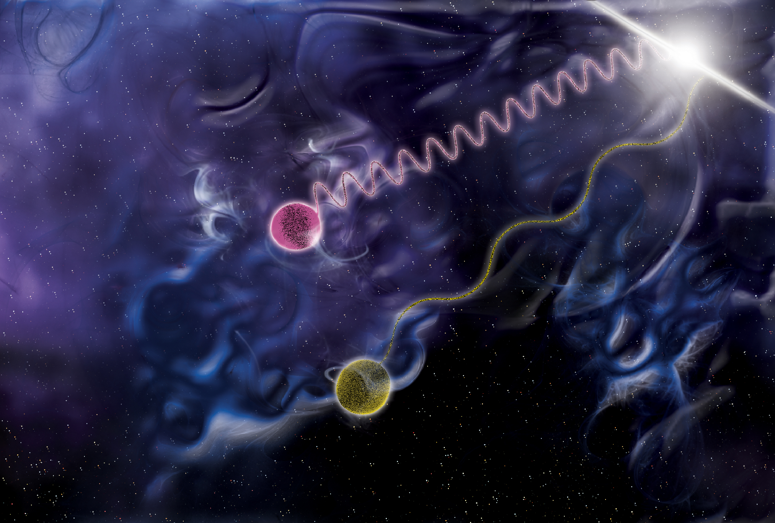 two particles different wavelength speed of light