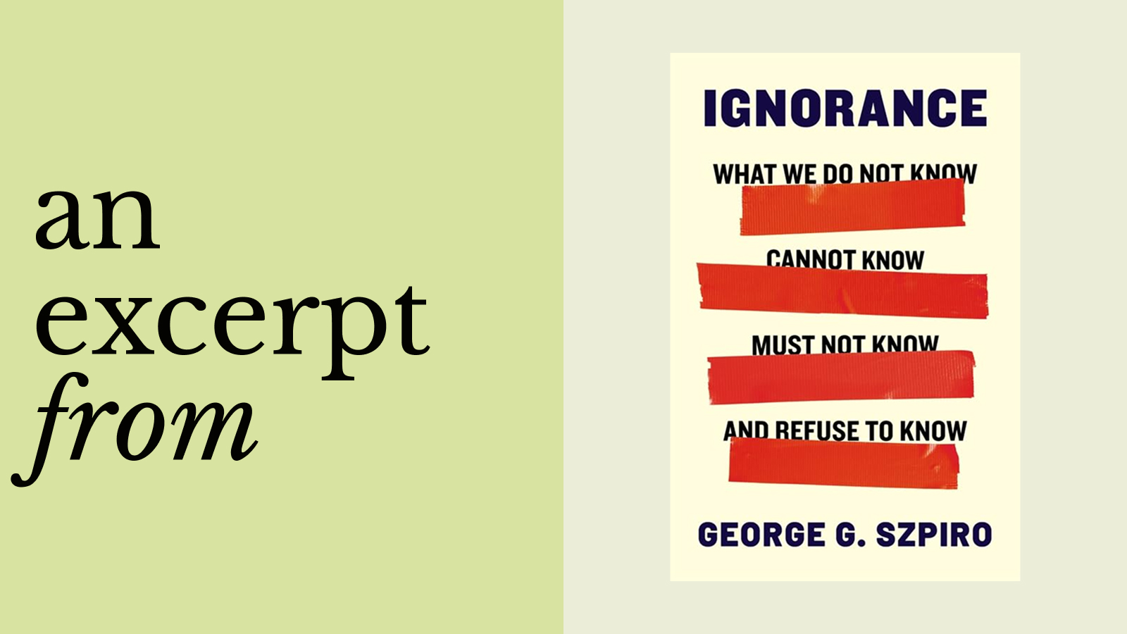 The important role of ignorance in building a better society